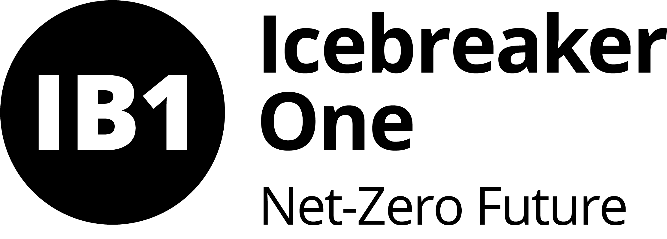 Icebreaker One + strapline: black roundel and black text