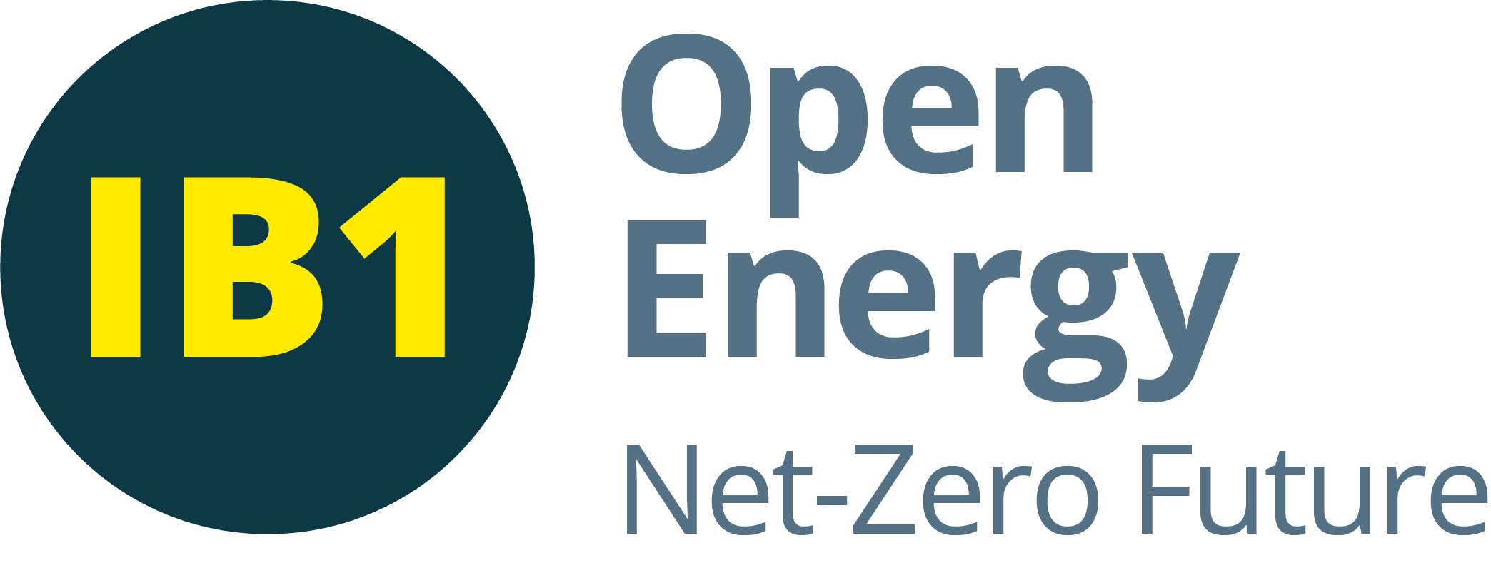 IB1 Open Energy + strapline: blue roundel and light blue text