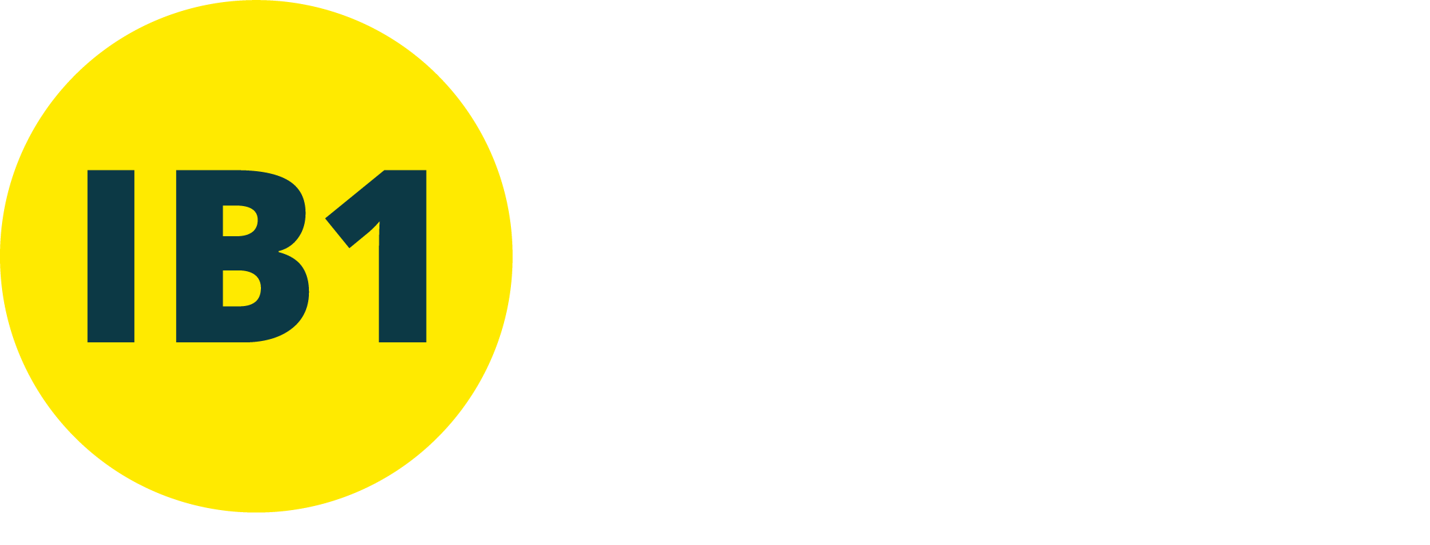 IB1 Open Energy + strapline: yellow roundel and white text
